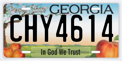 GA license plate CHY4614