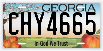 GA license plate CHY4665