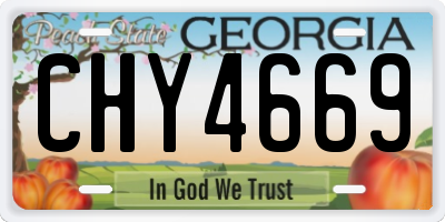 GA license plate CHY4669