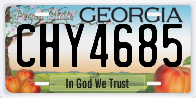 GA license plate CHY4685