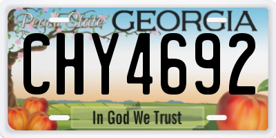 GA license plate CHY4692