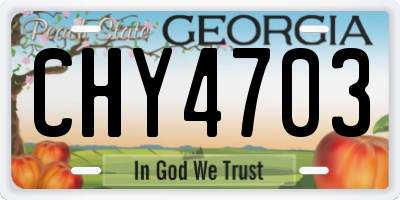 GA license plate CHY4703