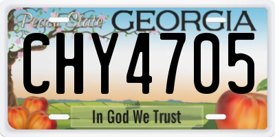 GA license plate CHY4705
