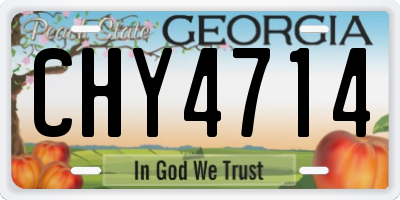 GA license plate CHY4714