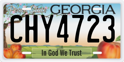 GA license plate CHY4723