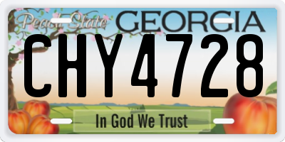 GA license plate CHY4728