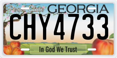 GA license plate CHY4733