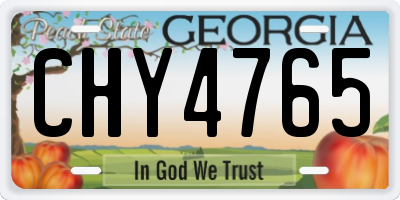 GA license plate CHY4765