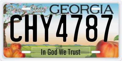 GA license plate CHY4787