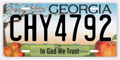 GA license plate CHY4792