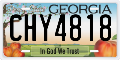 GA license plate CHY4818