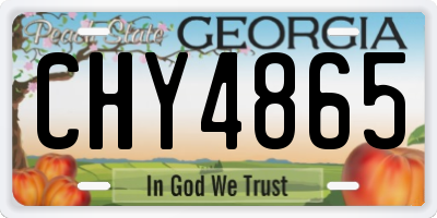GA license plate CHY4865