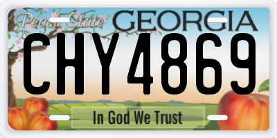 GA license plate CHY4869