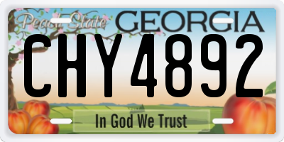 GA license plate CHY4892