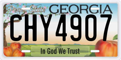 GA license plate CHY4907