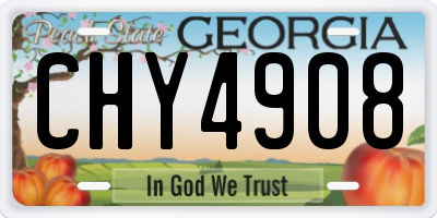GA license plate CHY4908