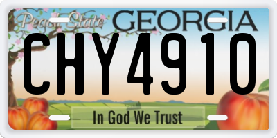 GA license plate CHY4910