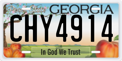 GA license plate CHY4914