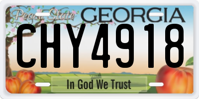 GA license plate CHY4918