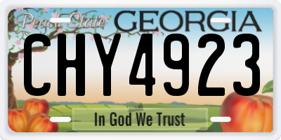 GA license plate CHY4923