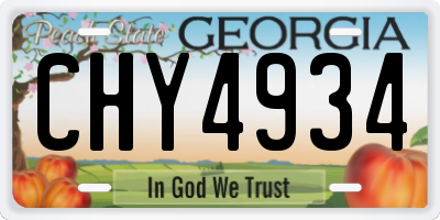 GA license plate CHY4934