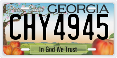 GA license plate CHY4945