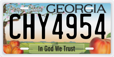 GA license plate CHY4954