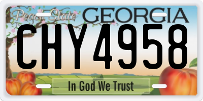 GA license plate CHY4958