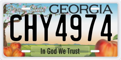 GA license plate CHY4974