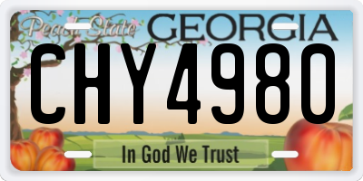 GA license plate CHY4980