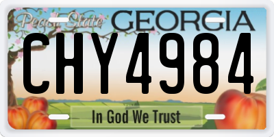 GA license plate CHY4984