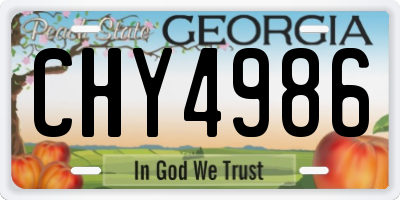 GA license plate CHY4986