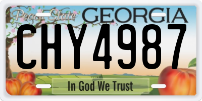 GA license plate CHY4987