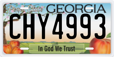 GA license plate CHY4993