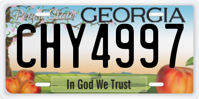 GA license plate CHY4997