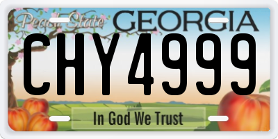 GA license plate CHY4999