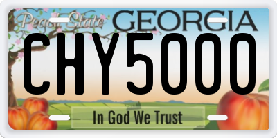 GA license plate CHY5000