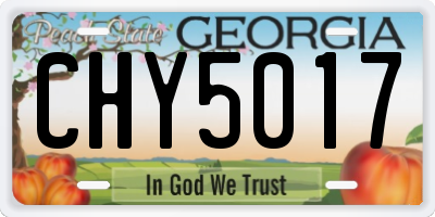GA license plate CHY5017