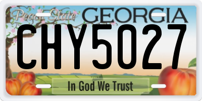 GA license plate CHY5027
