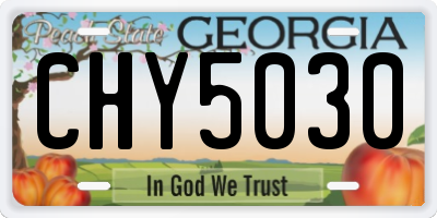 GA license plate CHY5030