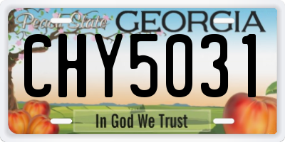 GA license plate CHY5031
