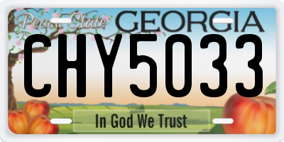 GA license plate CHY5033