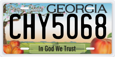 GA license plate CHY5068