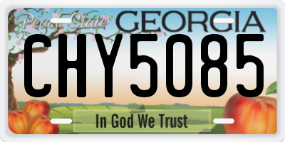 GA license plate CHY5085