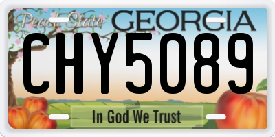 GA license plate CHY5089