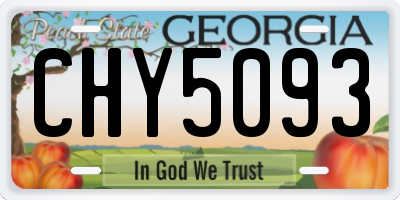 GA license plate CHY5093