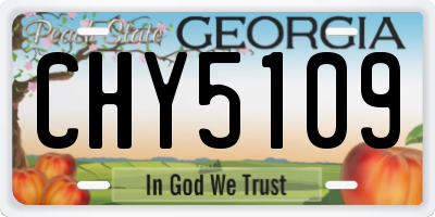 GA license plate CHY5109