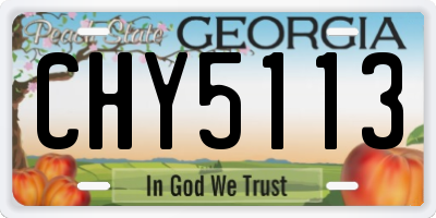 GA license plate CHY5113