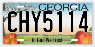 GA license plate CHY5114