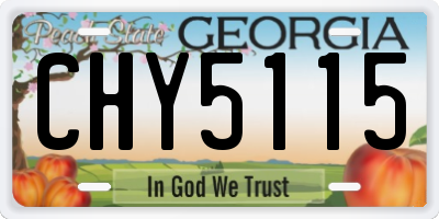 GA license plate CHY5115